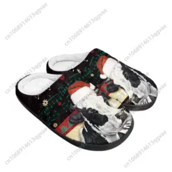 Festive Christmas Cow House Slippers - Warm Fleece-Lined Winter Indoor Mules