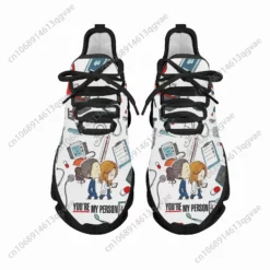 Women's Medical Theme Sneakers - 'You're My Person' Nurse & Doctor Print Walking Shoes