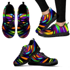 Vibrant Psychedelic Swirl Print Lightweight Athletic Sneakers - Unisex