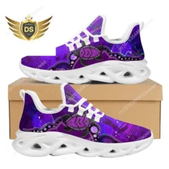 Women's Purple Sea Turtle Print Lightweight Sneakers - Aboriginal Style Running Shoes