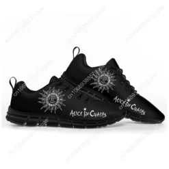 Alice In Chains Men's & Women's Lightweight Athletic Sneakers - Black Sun Logo Shoes