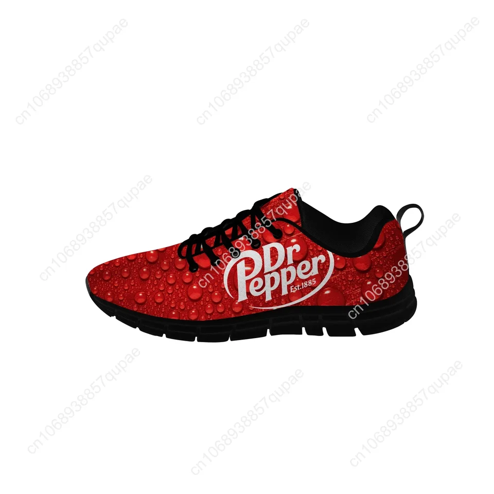 Dr Pepper Branded Lightweight Running Shoes - Red Water Droplet Print Sneakers