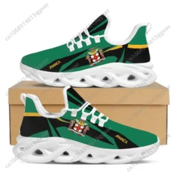 Jamaican Flag Men's and Women's Lightweight Breathable Running Shoes - Jamaica Coat of Arms Sneakers
