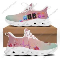 Women's Nurse Print Lightweight Running Shoes - Breathable Athletic Walking Sneakers