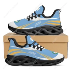 Argentina Flag Men's Lightweight Running Shoes - Sky Blue and White Athletic Sneakers