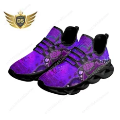 Indigenous Sea Turtle Art Purple Sneakers - Unisex Breathable Lightweight Running Shoes