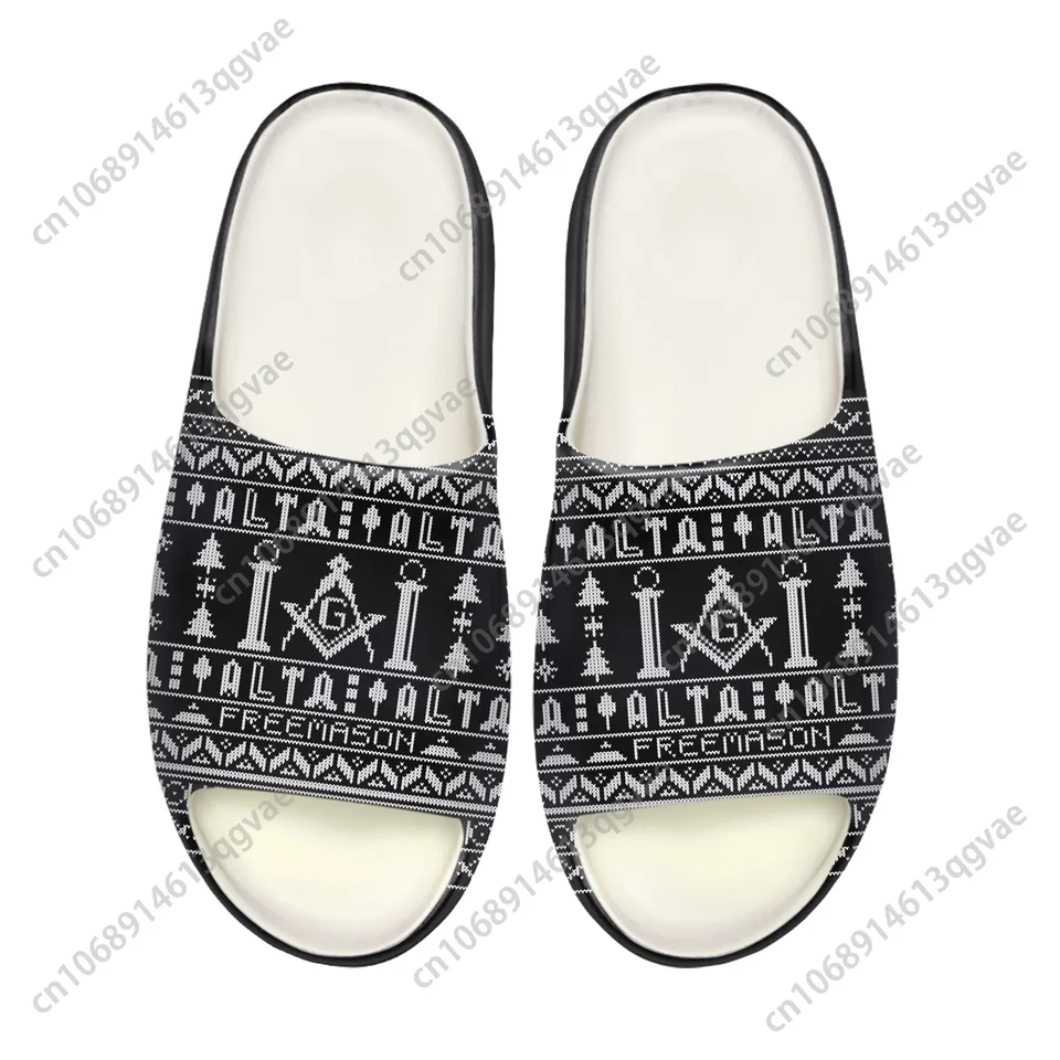 Freemason Masonic Square and Compasses Slide Sandals - Men's and Women's Casual Indoor Outdoor Slippers