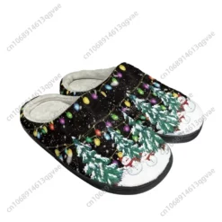 Unisex Christmas Snowman and Tree Plush Warm House Slippers