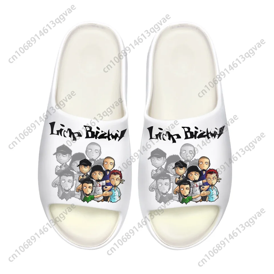 Limp Bizkit Band Graphic Print Slide Sandals - White Comfortable Summer Beach Slippers