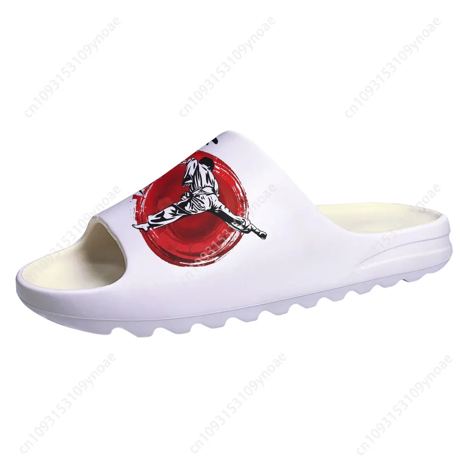 White Martial Arts Karate Kick Slide Sandals - Lightweight Comfort Beach Shoes
