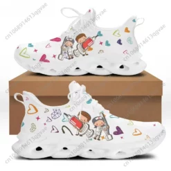 Women's Cartoon Nurse Medical Print Breathable Lightweight Walking Sneakers