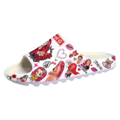 Karol G Bichota Women's Slide Sandals - White Graphics Comfort Summer Slippers