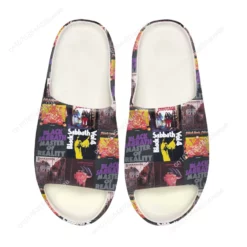 Black Sabbath Album Art Collage Slide Sandals - Heavy Metal Band Rock Slides
