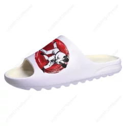 Judo Jiu Jitsu Martial Arts Graphic Slide Sandals - White Lightweight EVA Comfort Slides for Men & Women
