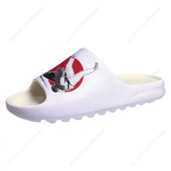 Men's Judo Jiu-Jitsu Martial Arts Graphic Slides - White Lightweight EVA Slip-On Sandals