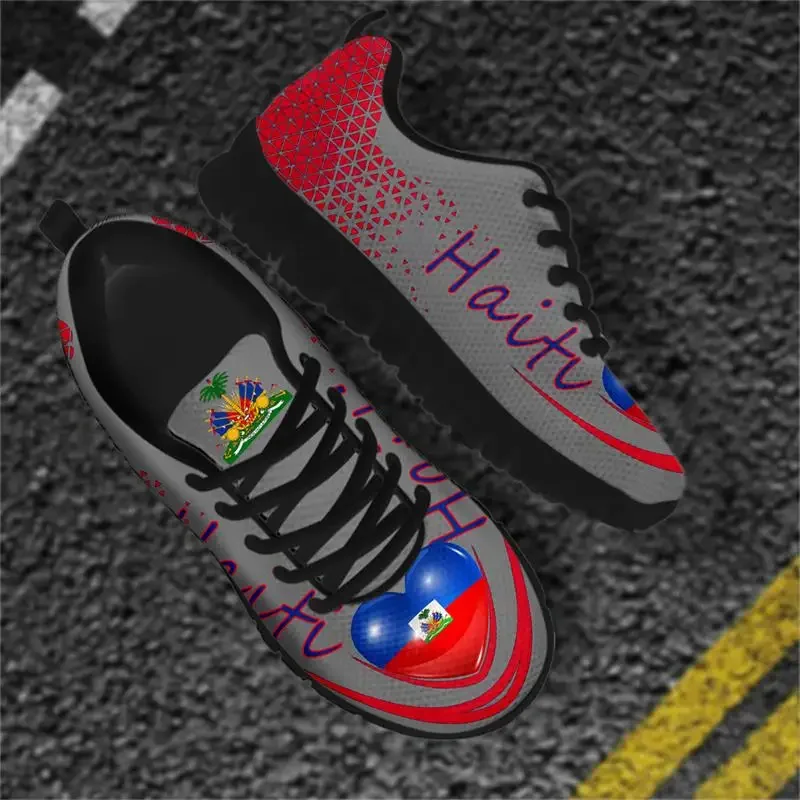 Haiti Flag & Coat of Arms Patriotic Sneakers - Haitian Heritage Men's & Women's Lightweight Running Shoes