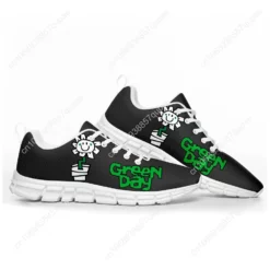 Green Day Band Logo Unisex Lightweight Running Sneakers - Black