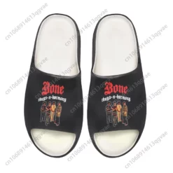 Bone Thugs-n-Harmony Graphic Slide Sandals - Black/White Unisex Hip Hop Slippers