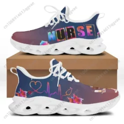 Nurse Theme Colorful Print Breathable Running Shoes - Lightweight Athletic Sneakers for Medical Professionals
