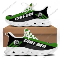 Men's Can-Am BRP Graphic Print Lightweight Sneakers - Green & Black Athletic Running Shoes