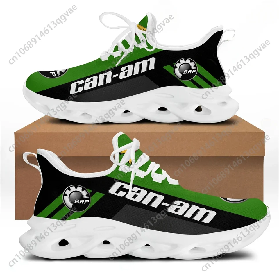 Men's Can-Am BRP Graphic Print Lightweight Sneakers - Green & Black Athletic Running Shoes