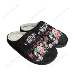 Witch Brew Graphic Plush House Slippers - Halloween Movie Villains Fleece Lined Slides