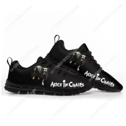 Alice In Chains Self-Titled Album Art Sneakers - Black Breathable Mesh Walking Shoes