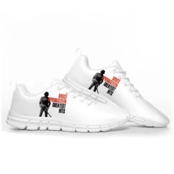 Bruce Springsteen Greatest Hits Album Cover Men's & Women's White Mesh Walking Sneakers