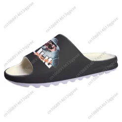 Men's Black Graphic Slide Sandals - Jul Rapper 'C'est Pas Des Lol' Design - Casual Summer Beach Footwear