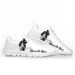 Bruce Springsteen Born To Run White Mesh Sneakers - Rock Legend Graphic Walking Shoes