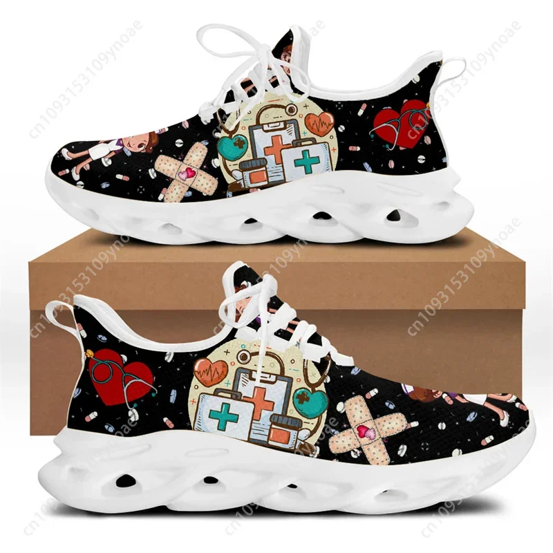 Nurse Themed Lightweight Walking Shoes for Women - Medical Design Sneakers