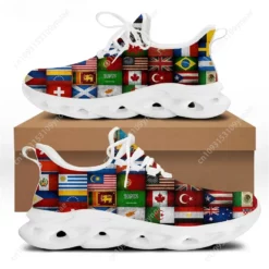 Unisex Lightweight World Flag Print Running Shoes - International Sneakers