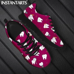 InstantArts Cute Cartoon Tooth Print Lightweight Sneakers for Women - Dentist & Dental Hygienist Walking Shoes