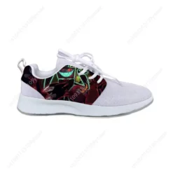 Hazbin Hotel Vox and Alastor Custom Print White Mesh Lightweight Sneakers