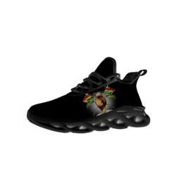 Lion of Judah Rastafarian Men's Breathable Running Shoes - Black Sneakers