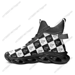 Masonic Freemason Checkerboard Men's High Top Running Shoes