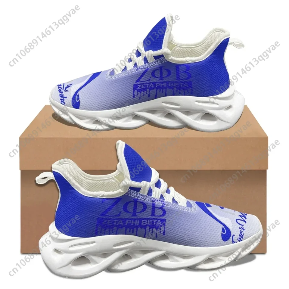 Zeta Phi Beta ZΦB Sorority Women's Running Shoes - Blue and White Gradient Lightweight Sneakers