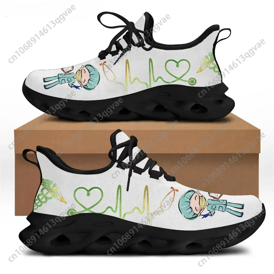 Medical Professional Sneakers - Nurse & Doctor Themed Lightweight Walking Shoes - Breathable Mesh Athletic Footwear