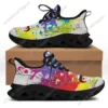 Women's Colorful Nurse Print Lightweight Running Shoes - Paint Splatter Design Walking Sneakers