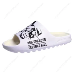 Bud Spencer & Terence Hill Graphic Slide Sandals - White Comfort Summer Footwear