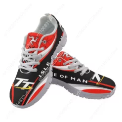 Isle of Man TT Racing Men's Lightweight Breathable Sneakers - Red, Black, and White