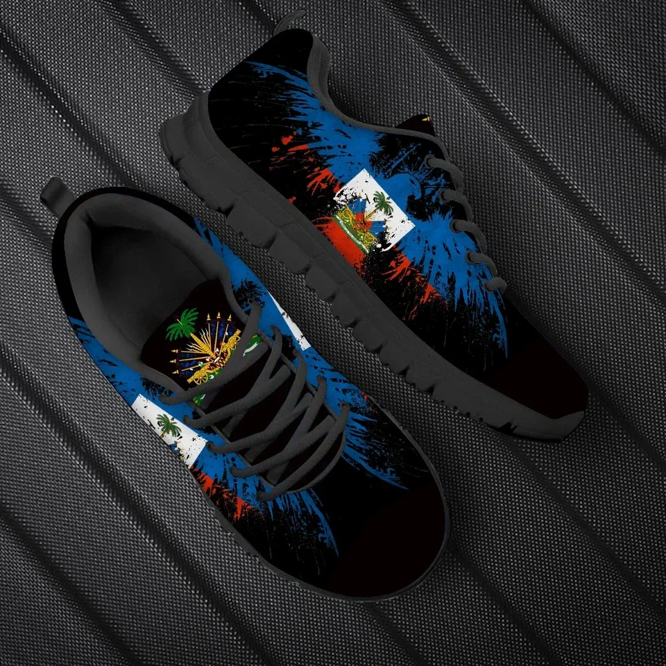 Haiti Flag Eagle Design Men's Running Shoes - Lightweight Athletic Sneakers