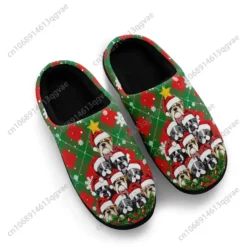 Festive Bulldog Christmas Tree Slippers - Red and Green Plaid Holiday House Shoes
