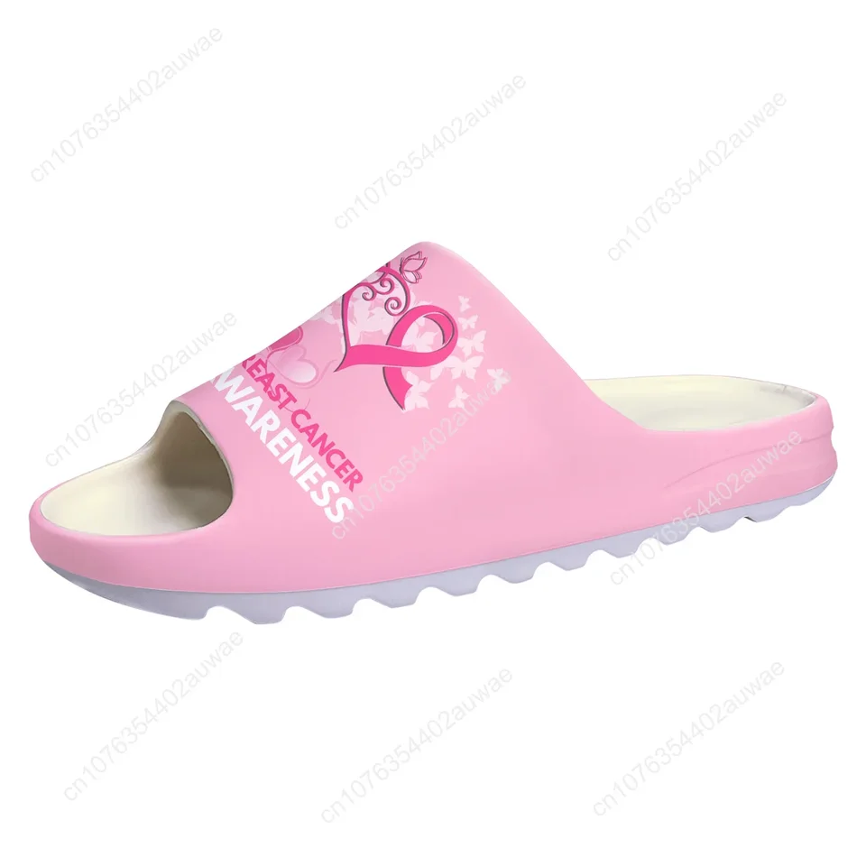 Breast Cancer Awareness Pink Slide Sandals for Women