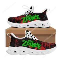 Rob Zombie Heavy Metal Rock Band Sneakers - Horror Splatter Graphic Lightweight Breathable Running Shoes