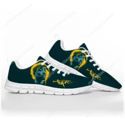 Tupac Shakur 2Pac Graphic Print Lightweight Sneakers - Men's and Women's Casual Running Shoes