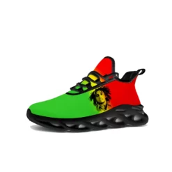 Bob Marley Rasta Colors Men's Lightweight Running Sneakers - Green Yellow Red