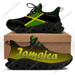 Jamaica Flag Men's and Women's Lightweight Breathable Running Shoes - Jamaican Pride Sneakers