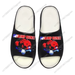 Limp Bizkit Nu Metal Band Graphic Slide Sandals - Black Comfort Slides