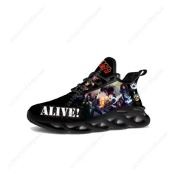 KISS Rock Band Alive! Men's Lightweight Breathable Running Shoes - Black Graphic Sneakers